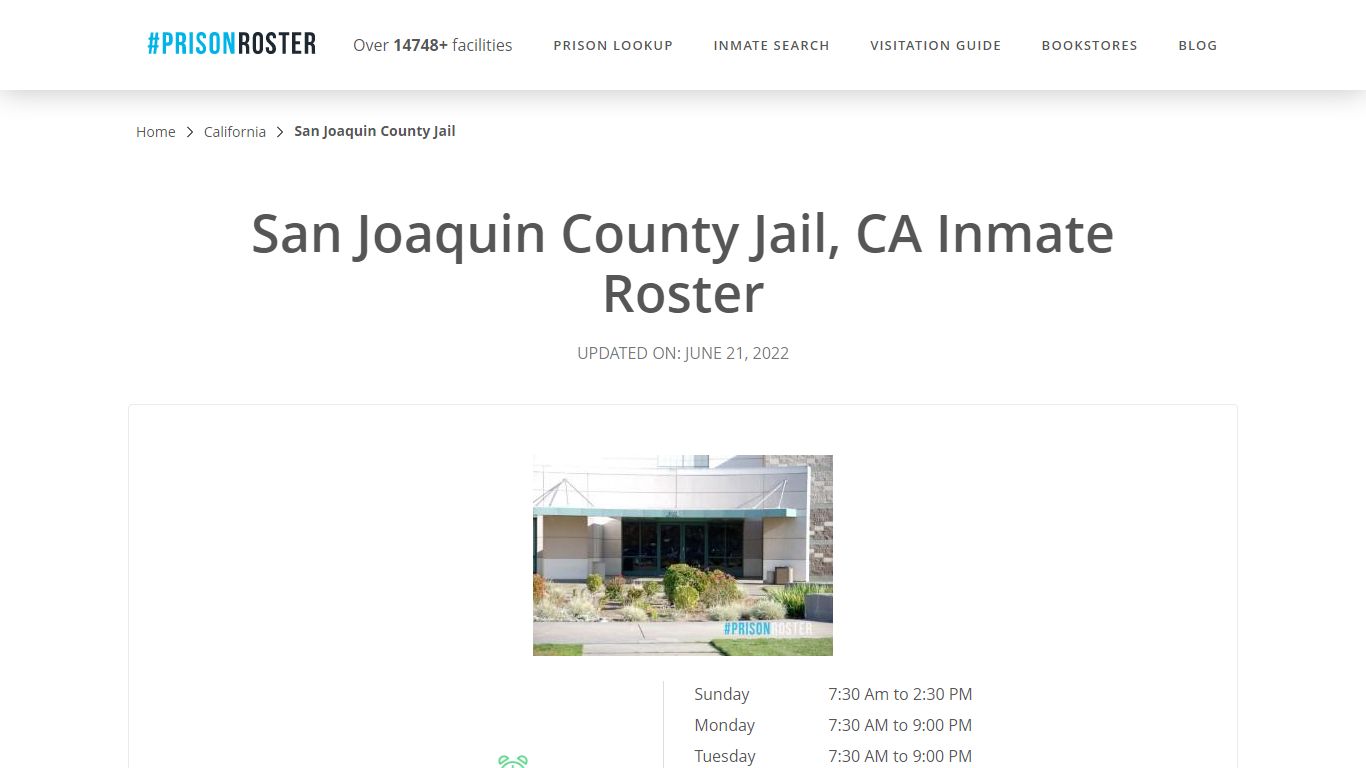 San Joaquin County Jail, CA Inmate Roster - Prisonroster